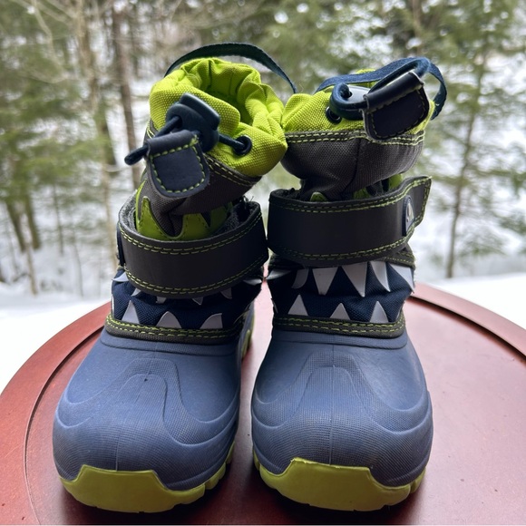 Waterproof Toddler Snow Boots Size 10 | Fleece Lined | Monster Dino Winter Boot - Picture 6 of 10